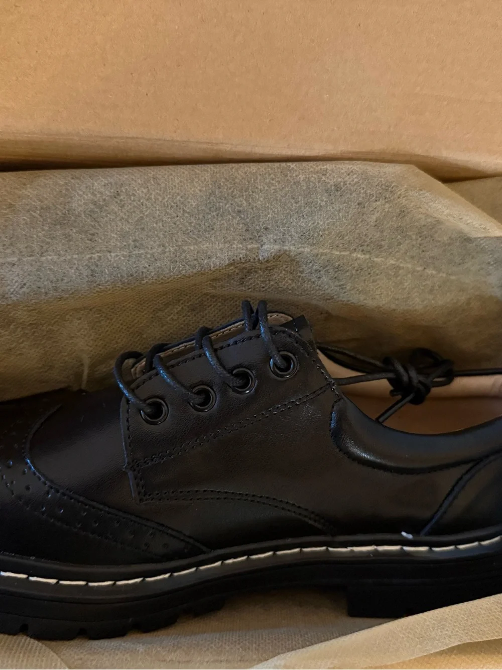 Women's Oxford Shoe,Wingtip Brogue,Non-Slip School Dress Shoes 8